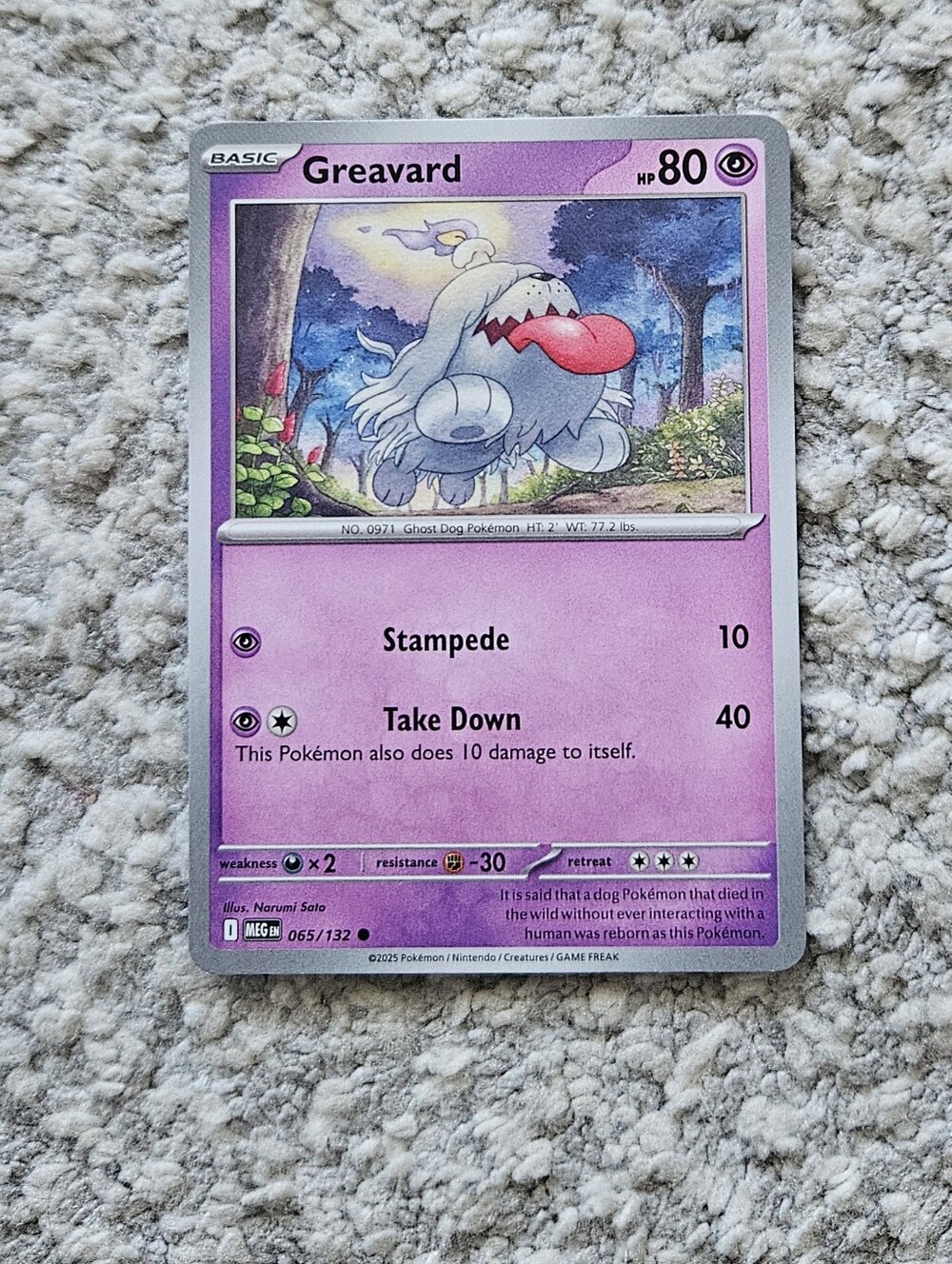 POKEMON TCG Card Greavard Mega Evolution 065/132